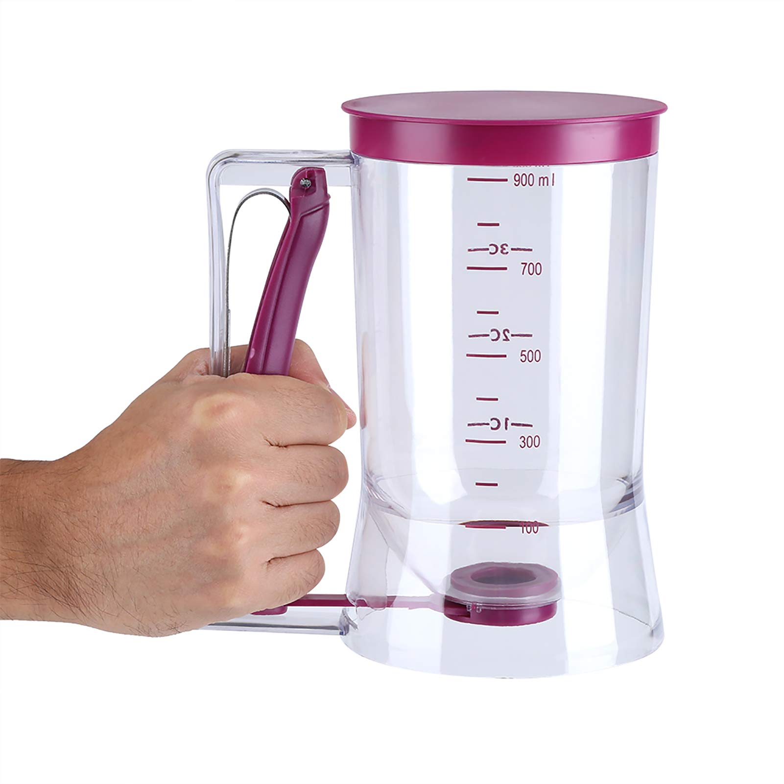 900mL Manual Batter Dispenser - Precise Measuring Cup for Cupcakes, Pancakes & Waffles - Essential Kitchen Baking Tool for Perfect Breakfast & Dessert Making