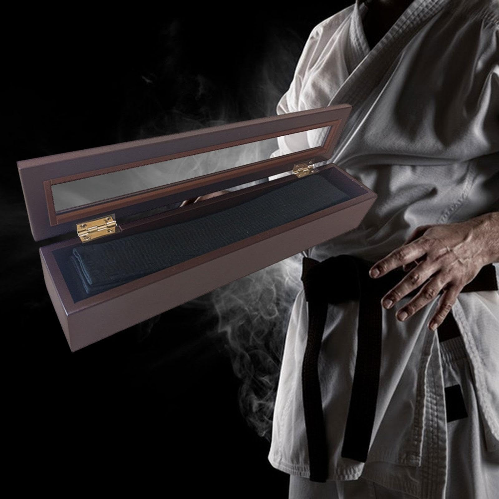 Premium Karate Belt Display Box - Wooden Taekwondo Belt Organizer for Adults - Martial Arts Belt Holder for Karate, Taekwondo, Judo & MMA - Perfect for Dojo, Gym & Home Decor