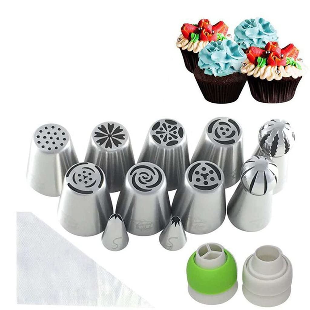 GANFANREN 23-Piece Reusable Cake Decorating Kit with Piping Bags, Icing Tips & Decorating Tools - Perfect for Birthday Cakes, Cupcakes, Cookies & Pastry Decoration