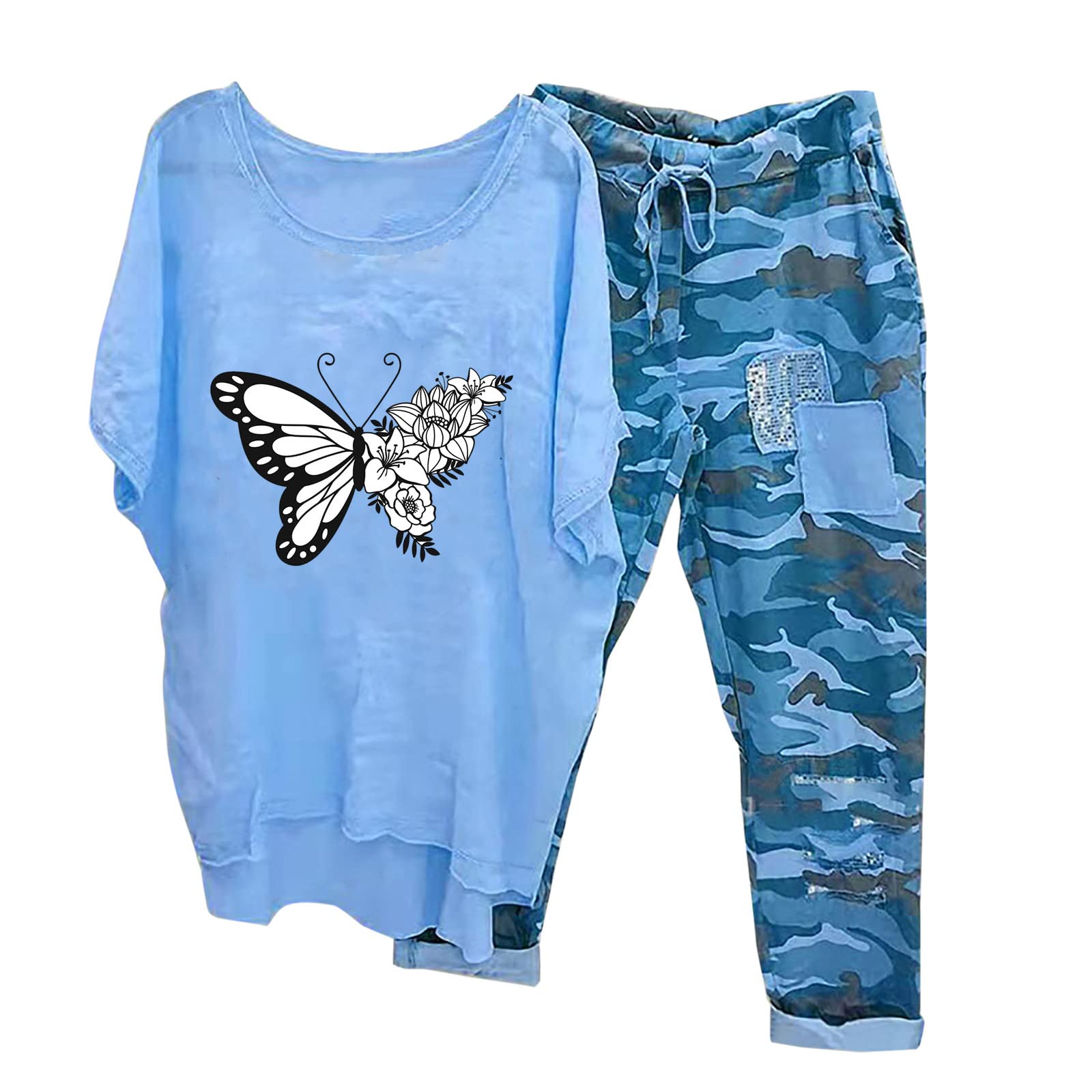Women's 2-Piece Crochet Short Sleeve Lounge Set - Summer Vacation Outfits & Casual Wear for Beach, Travel, and Relaxation
