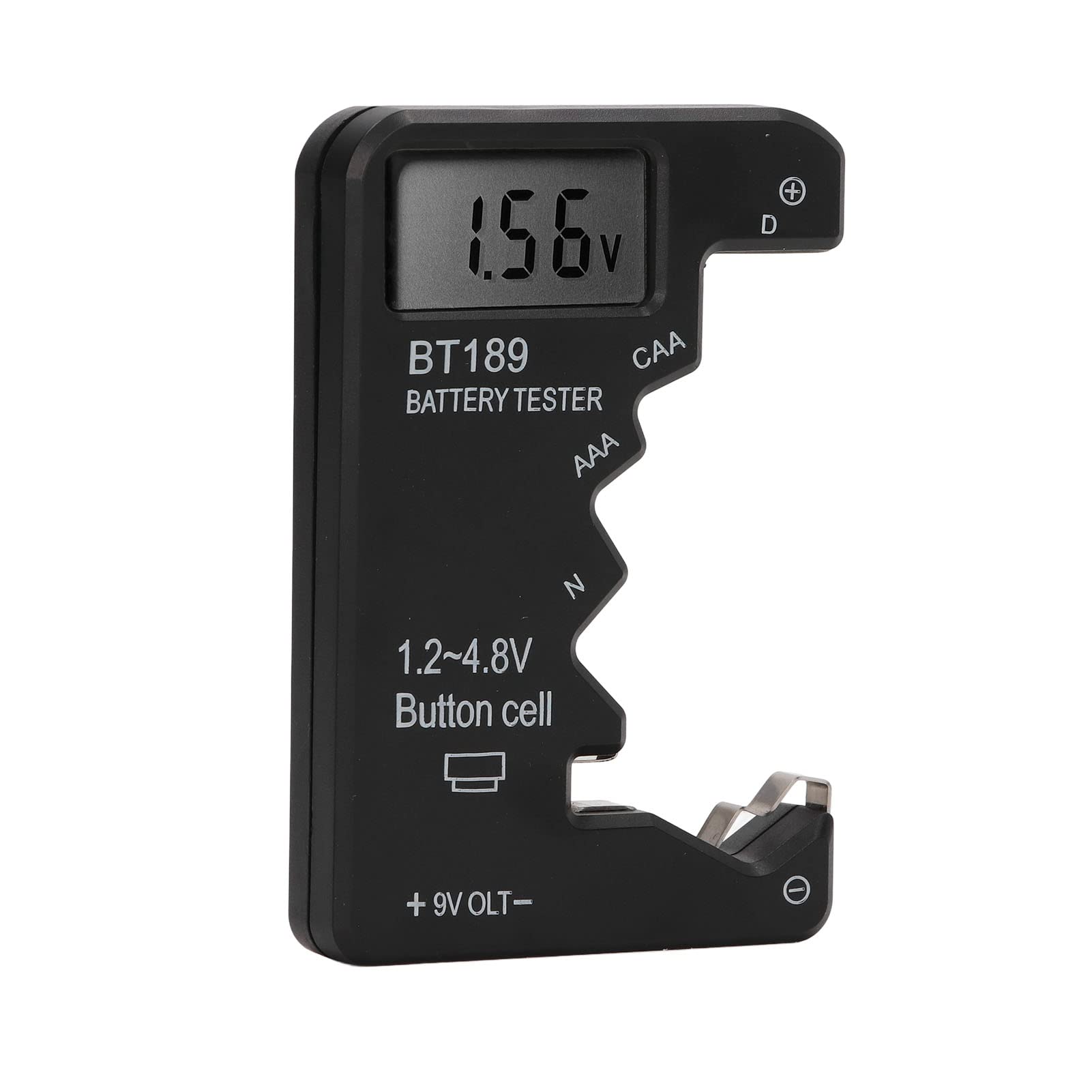 Digital Battery Capacity Tester - AA AAA C D N 9V 1.5V 3V Button Cell Checker with LCD Display | Perfect for Home, Office & Electronics Repair Shops (Black)