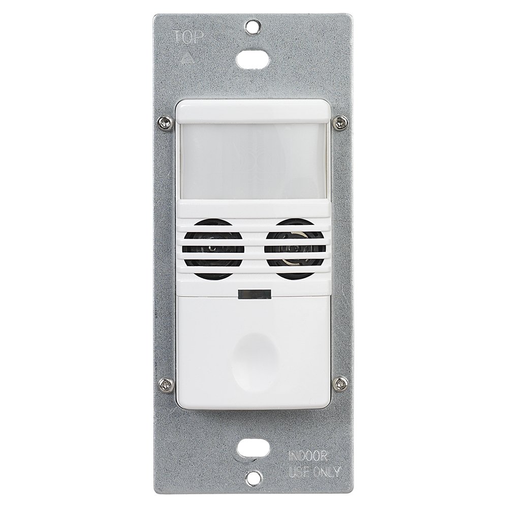 Intermatic IOS-DOV-DT-WH In-Wall Dual Technology Occupancy/Vacancy Sensor Switch - White | Smart Lighting Control for Homes & Offices | Energy Saving Motion Sensor for Indoor Use