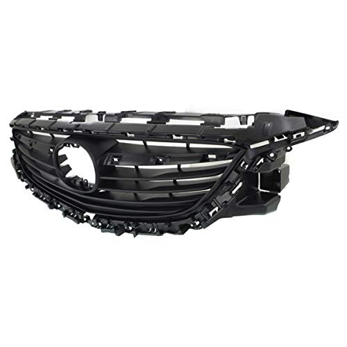Compatible with 2014-2017 Mazda6 Front Grille Assembly - Gray Plastic Replacement Grill for Non-LED Models | Perfect for Car Upgrades & Customization