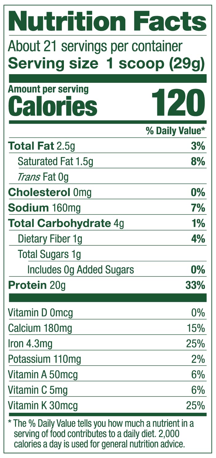 Vega Protein and Greens Plant-Based Protein Powder, Berry Flavor - 20g Vegan Protein with Superfood Greens, Non-GMO, Gluten-Free Pea Protein for Men & Women, 1.2 lb (Packaging May Vary) - Perfect for Post-Workout Recovery, Smoothies and Healthy Meal Replacement