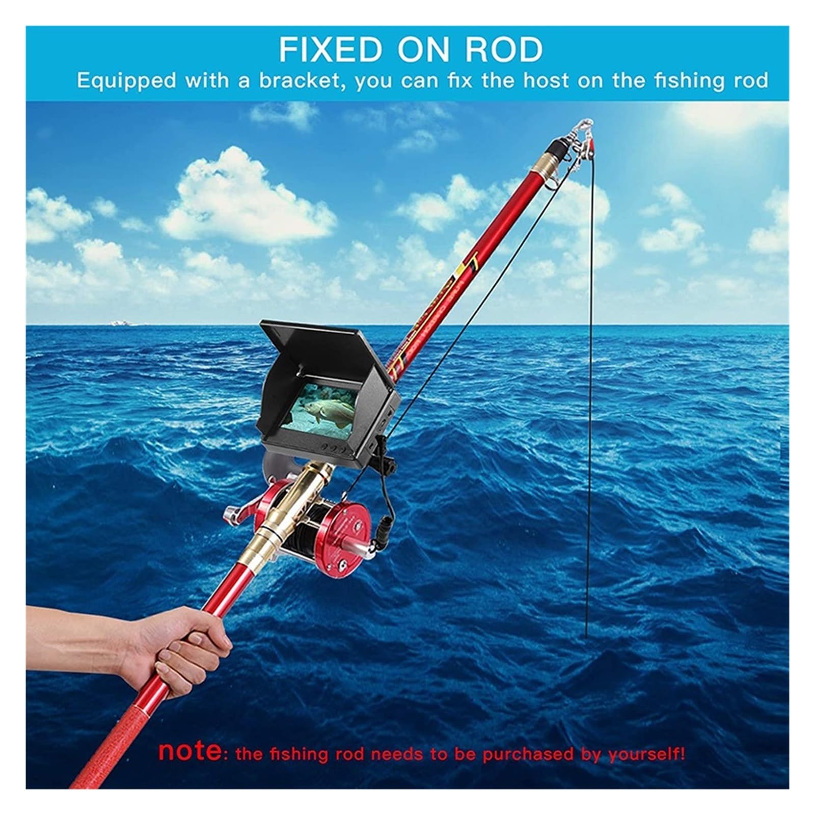 **Underwater Fishing Camera with 5.0/4.3 Inch LCD Display - 1080P HD, 220° Wide Angle, 9-Hour Night Vision, Waterproof for Ice, Lake, Sea, Boat & Kayak Fishing (30m Cable) - Perfect for Deep Sea, Freshwater & Ice Fishing Adventures**