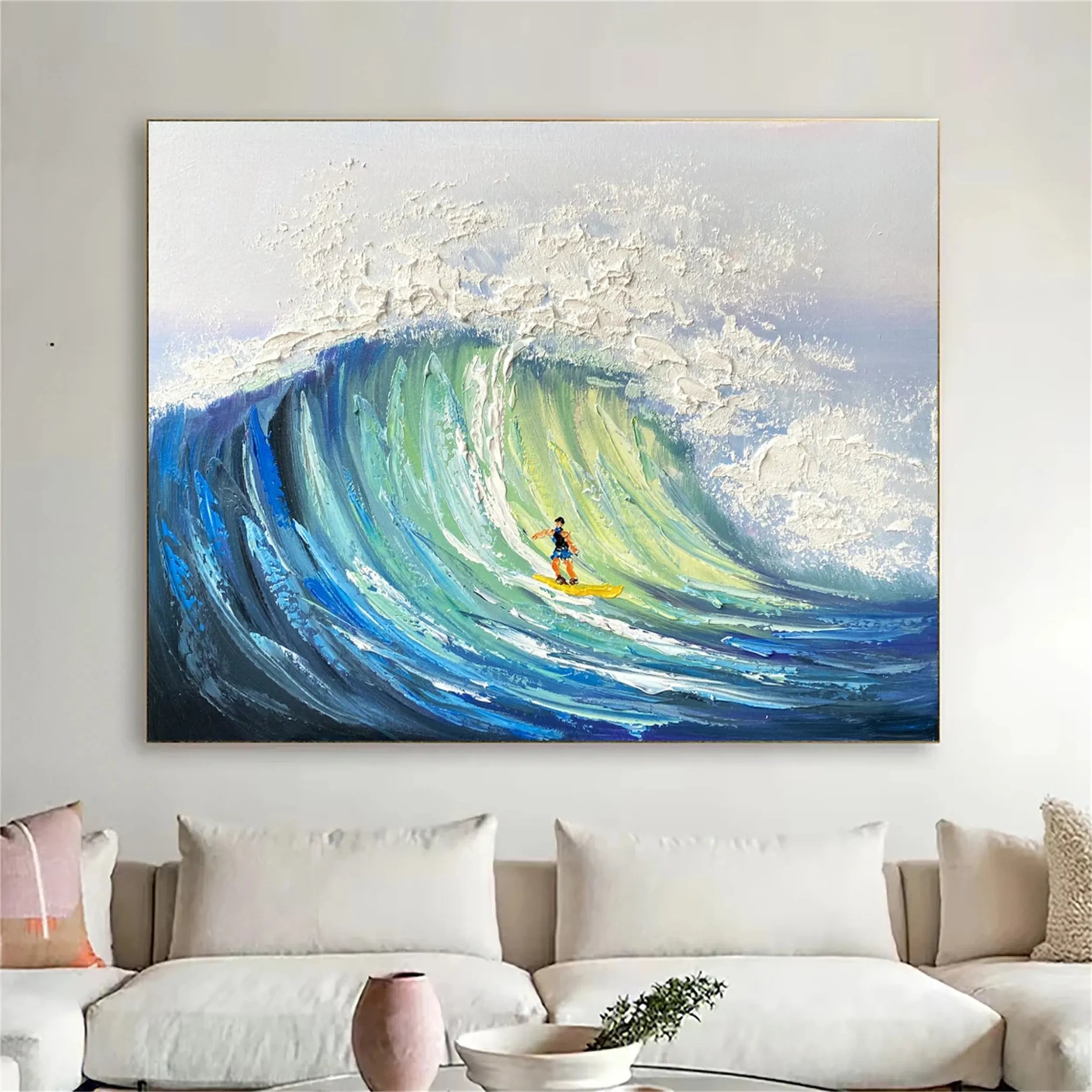Ocean and Sky Painting #OS124 - Stunning Coastal Wall Art for Home & Office Decor - Perfect for Living Rooms, Bedrooms, and Beach House Interiors