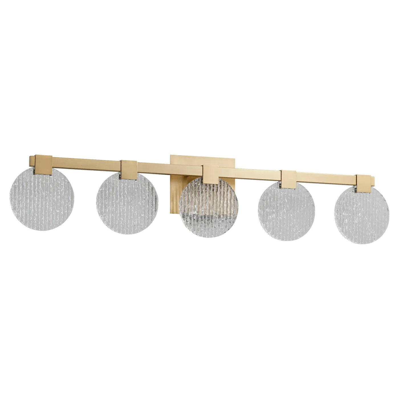 Oxygen AXIOM 3 5054 40 Five Light CCT Vanity Light Fixture in Aged Brass - Perfect for Bathroom, Dressing Room & Bedroom Lighting