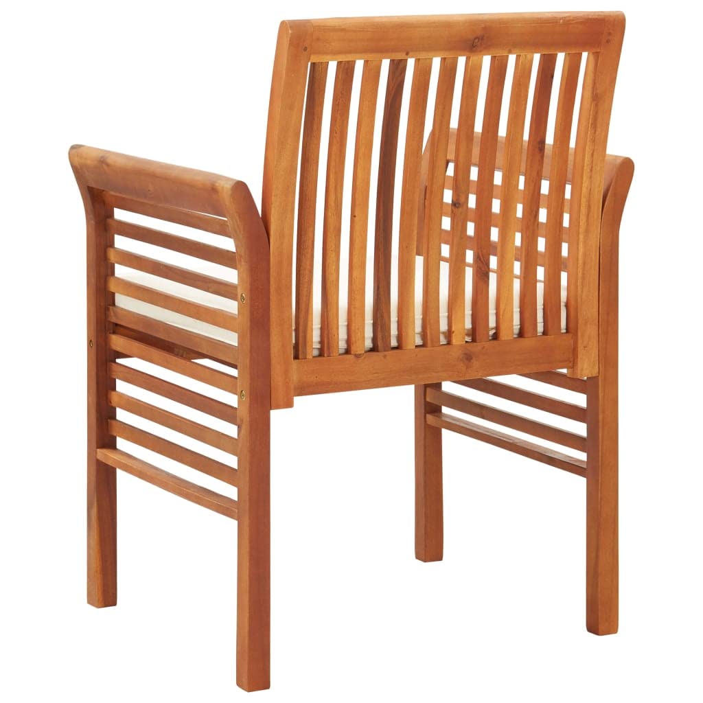 CHARMMA 2-Piece Patio Dining Chairs Set with Cushions - Solid Acacia Wood Outdoor Furniture (20.5KG) - Perfect for Garden, Deck, Poolside & Backyard Relaxation
