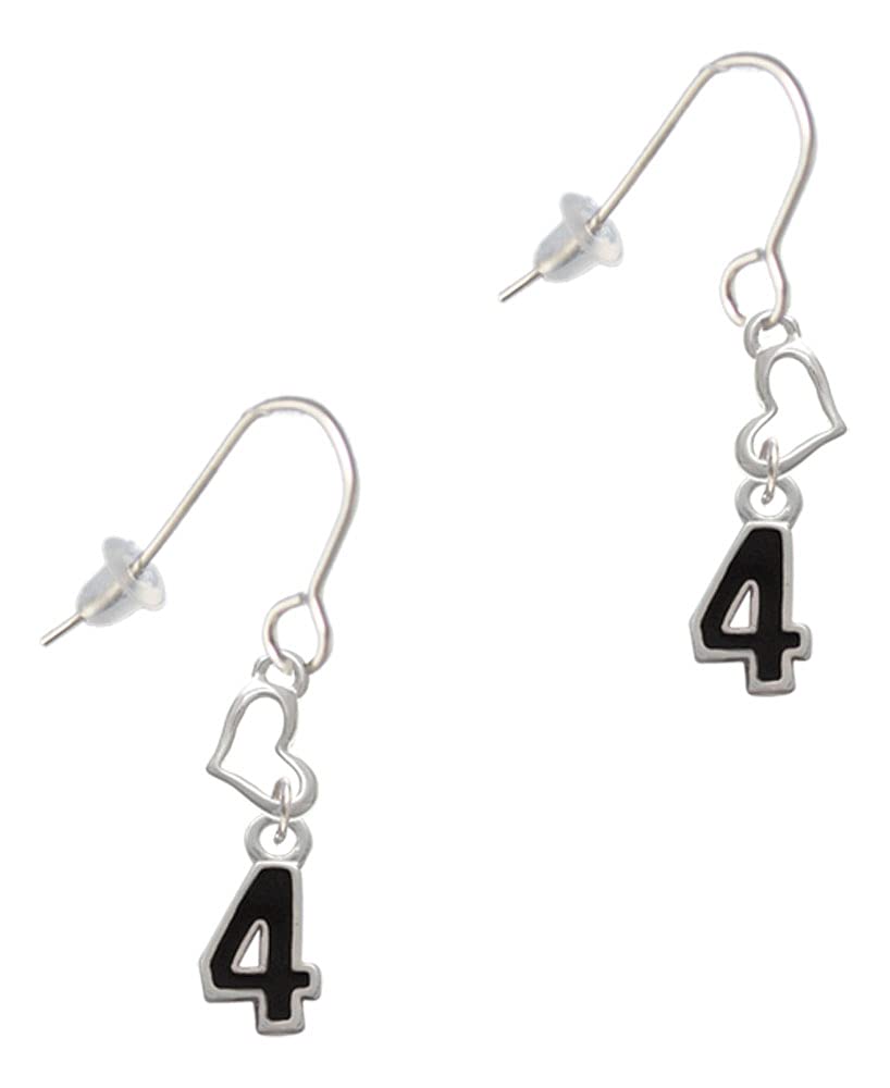 Delight Silver Black Heart French Earrings for Women's Daily Wear