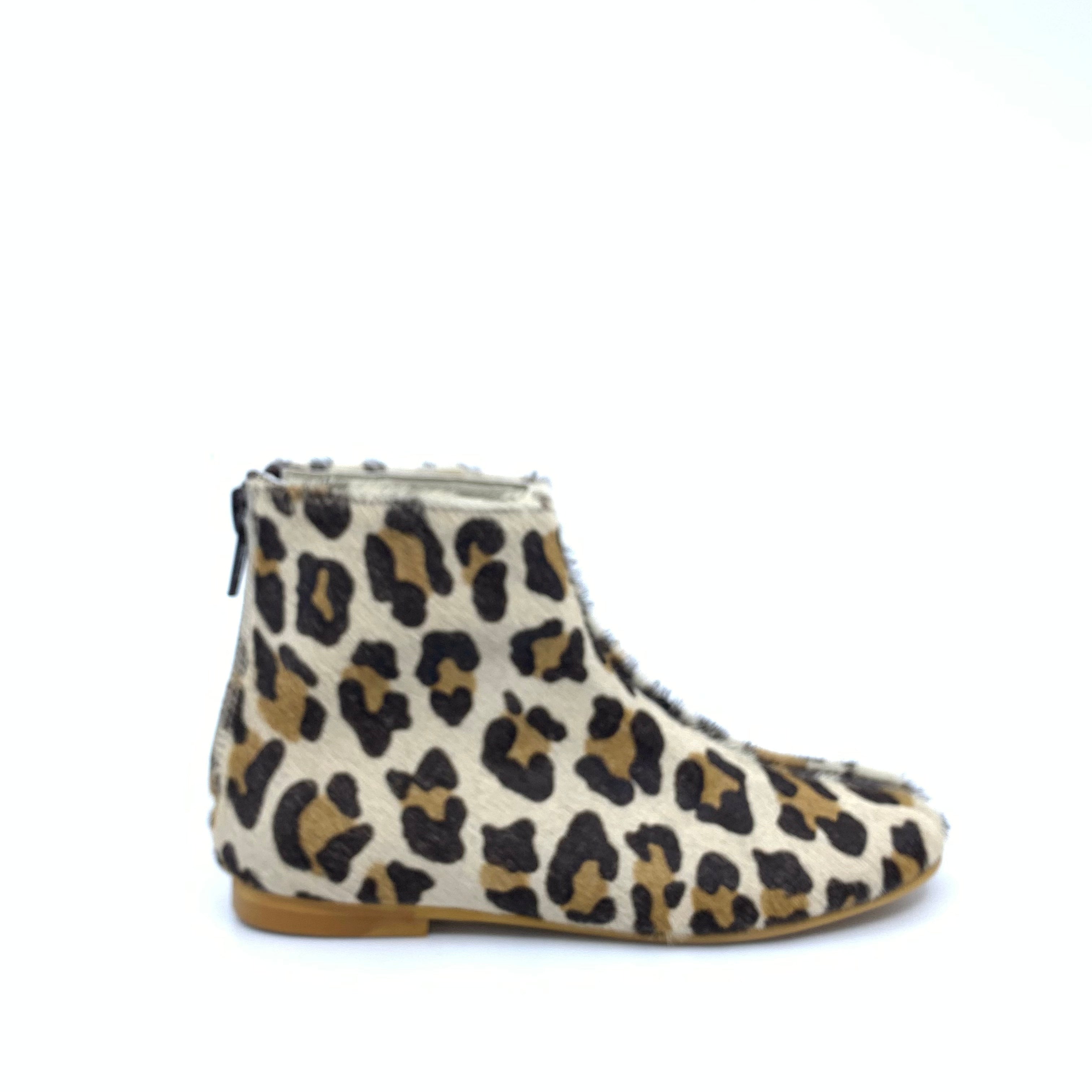 Sonatina Leopard Print Pony Zipper Booties for Women - Stylish Ankle Boots for Casual Outfits & Fall Fashion
