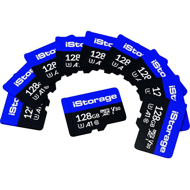 10 Pack iStorage Encrypted 128GB microSD Card | Secure Data Storage with datAshur SD USB Flash Drive | Compatible with datAshur SD Drives Only | Perfect for Business, Travel & Sensitive File Protection