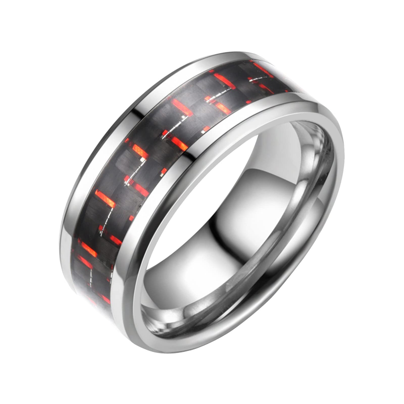 Carbon Steel Couple Rings - Three-Color Titanium for Daily Wear & Gifts