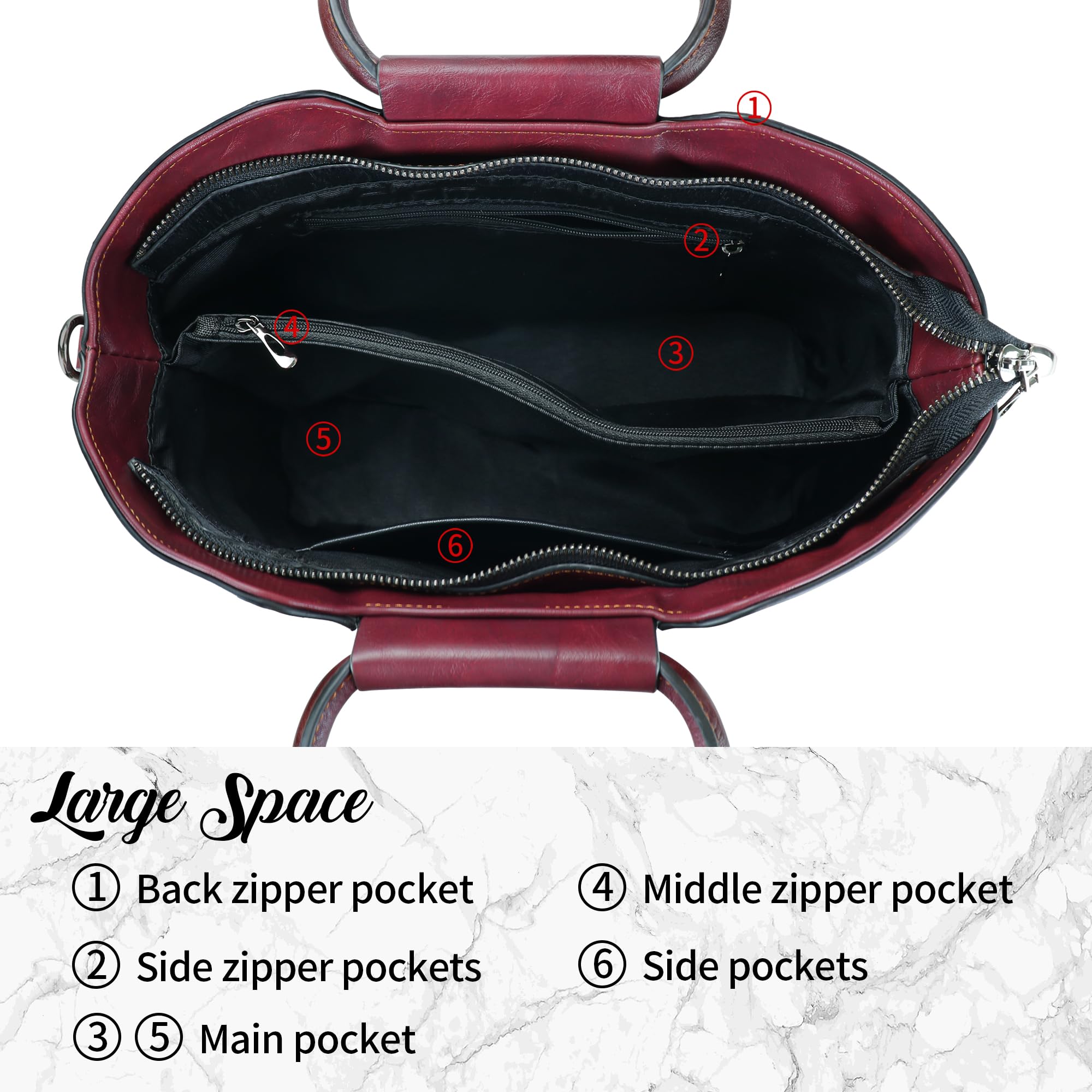Stylish Women's Leather Satchel Handbag - Crossbody, Top Handle & Shoulder Bag - Medium Tote Purse for Work, Travel & Everyday Use