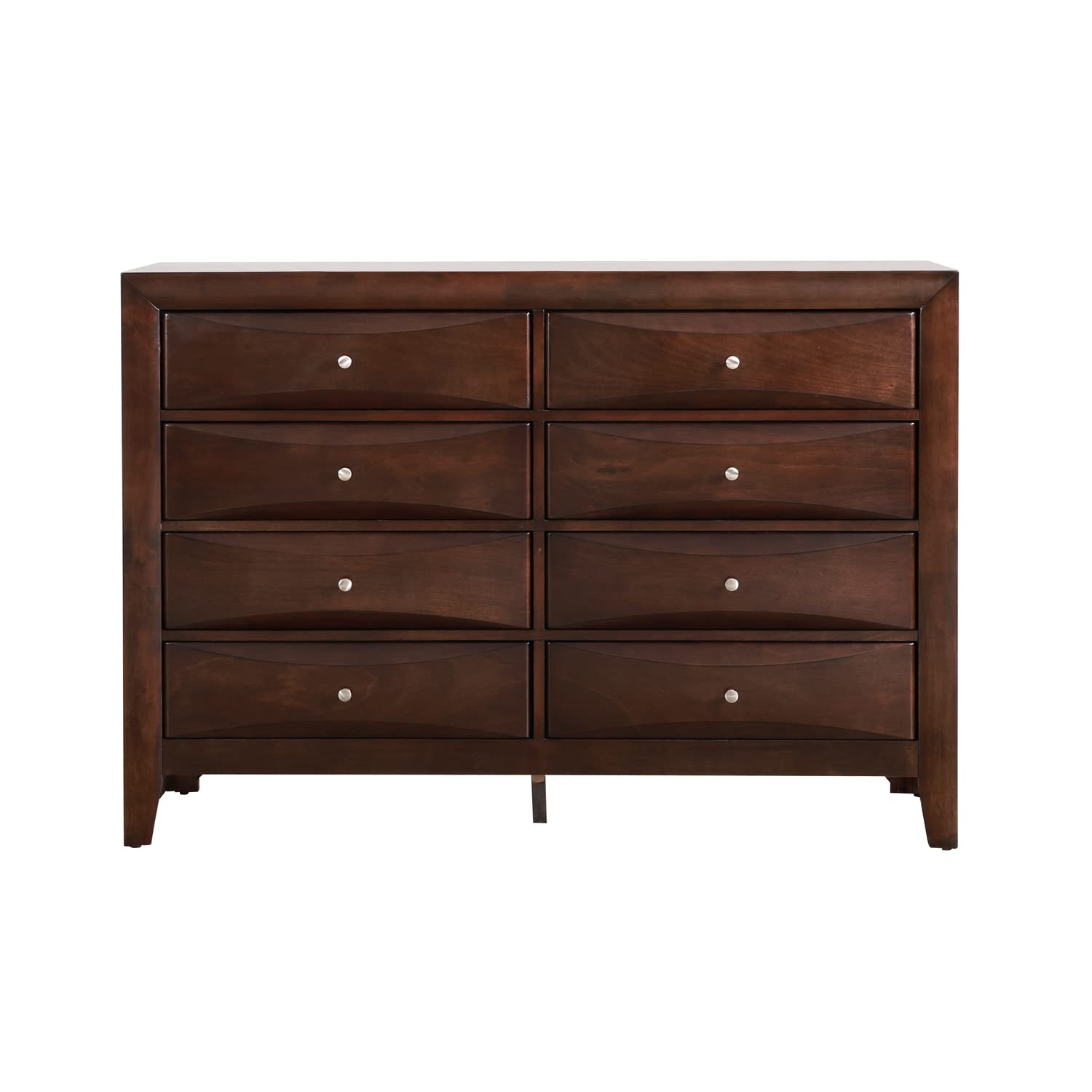 LYKE Home Dresser - Cappuccino Finish, 5-Drawer Wooden Chest for Bedroom & Closet Organization - Perfect for Storing Clothes, Accessories & Linens