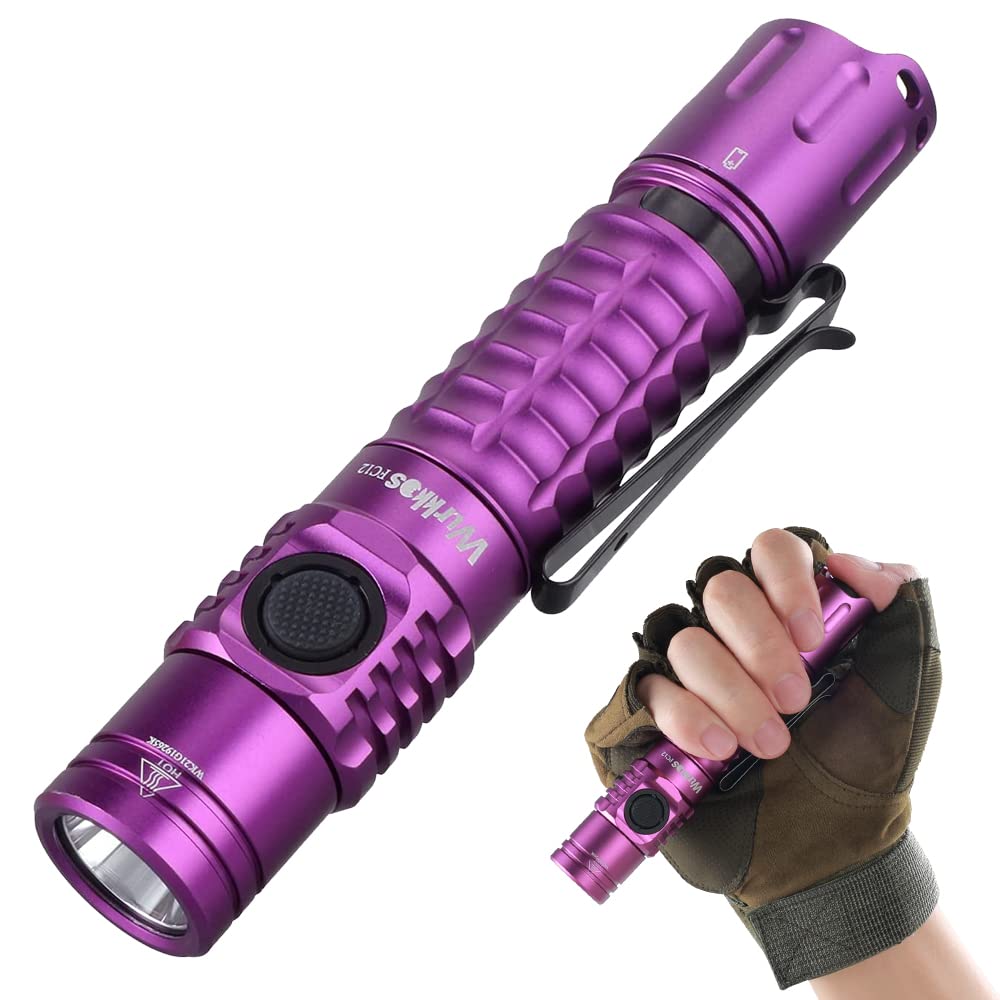 Wurkkos 2000 Lumen Tactical Flashlight - Super Bright Rechargeable LED Flashlight with 345m Beam Distance, Dual Switch & IPX8 Waterproof - Perfect for Camping, Hiking, Emergency Survival & Outdoor Adventures