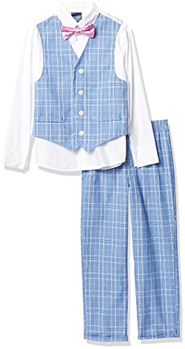 Nautica Boys' 4-Piece Formal Outfit Set - Dress Shirt, Bowtie, Vest & Pants for Weddings, Parties & Special Occasions