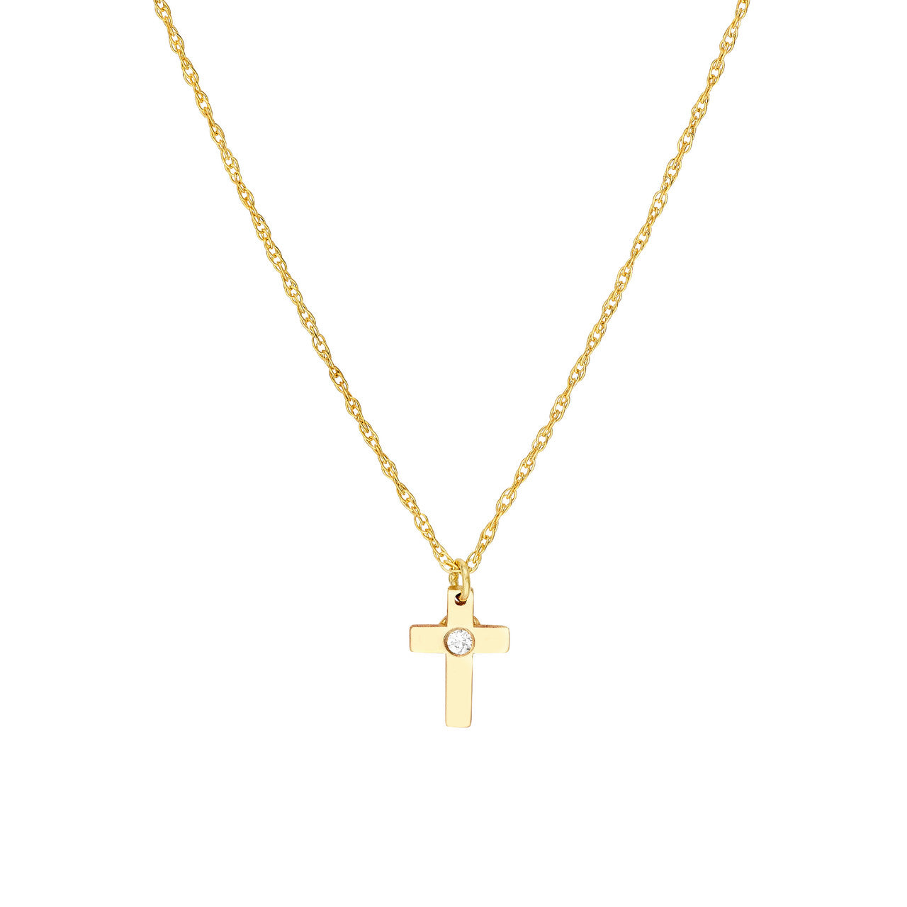 10ctw Diamond Small Cross Pendant Necklace in 14K Yellow Gold - Perfect for Everyday Wear, Gifts & Religious Occasions