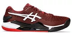 ASICS Men's Gel Resolution 9 Clay Court Tennis Shoes - Antique Red/White | High-Performance Padel & Clay Court Sneakers for Men | Perfect for Competitive Play & Training