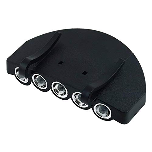 5-LED Rotatable Headlamp Hat Light - Hands Free Clip-on Cap Visor Light for Camping, Fishing, Hiking & Night Running | Adjustable Brightness Outdoor Gear