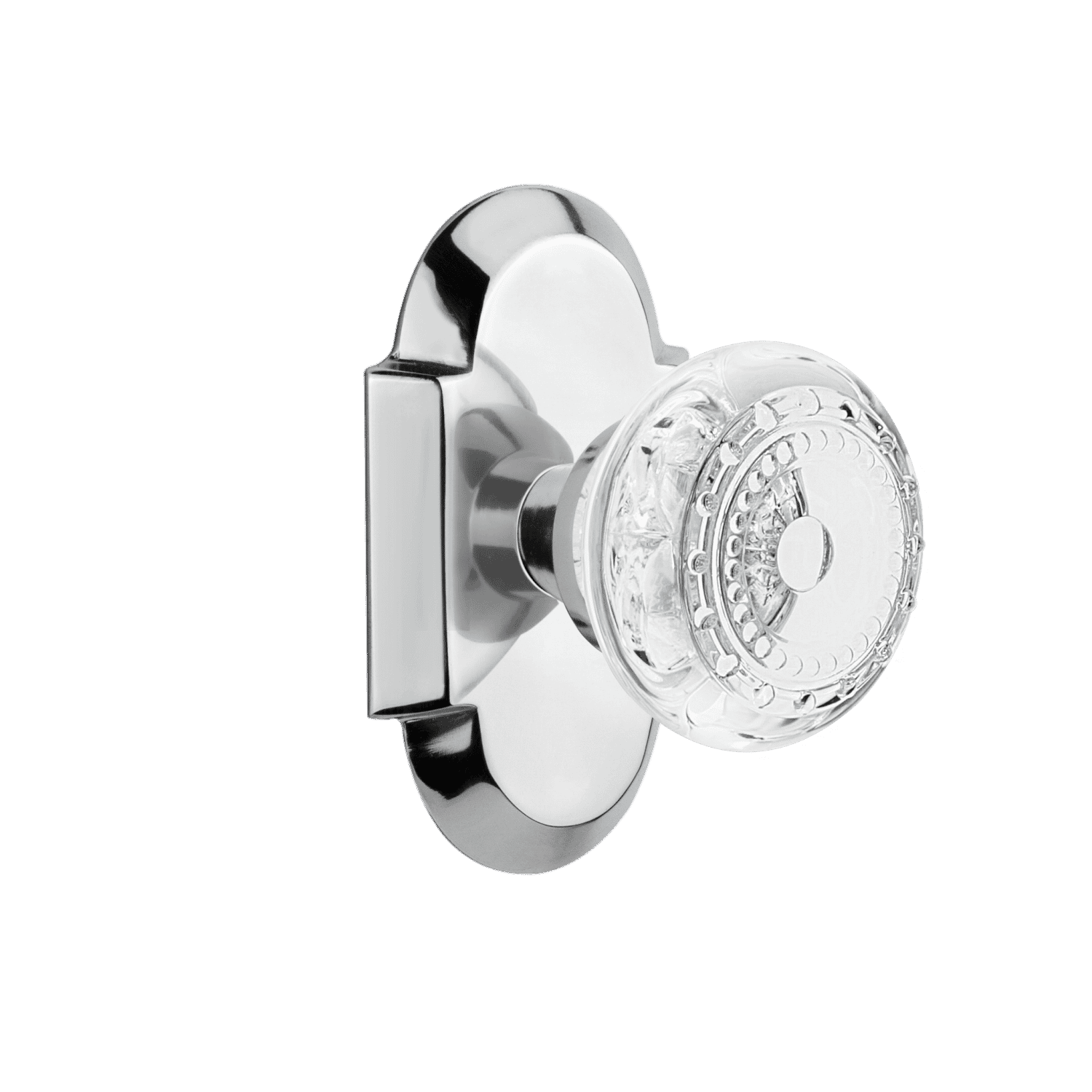 Cottage Short Plate with Crystal Meadows Knob in Bright Chrome - Elegant Cabinet Hardware for Kitchen, Bathroom & Furniture Upgrade | Perfect for Home Renovation & DIY Projects