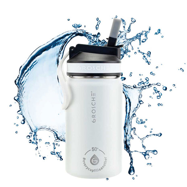 GROSCHE Lil Chill Kids Insulated Sip Flask - BPA-Free Stainless Steel Water Bottle for Boys & Girls, Leak-Proof & Durable for School, Sports & Outdoor Activities
