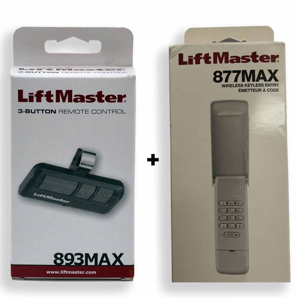 Liftmaster 877Max & 893Max Combo Keypad Remote Control - Secure & Convenient Garage Door Opener for Home & Business Use