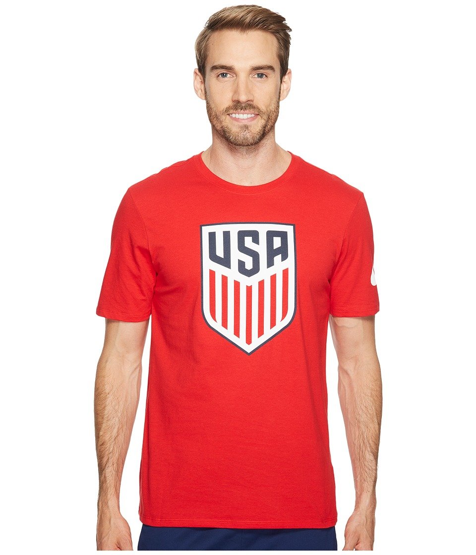 Nike Men's USA Crest T-Shirt - University Red/University Red (Medium) | Comfortable Cotton Tee for Casual Wear, Sports & Everyday Outfits