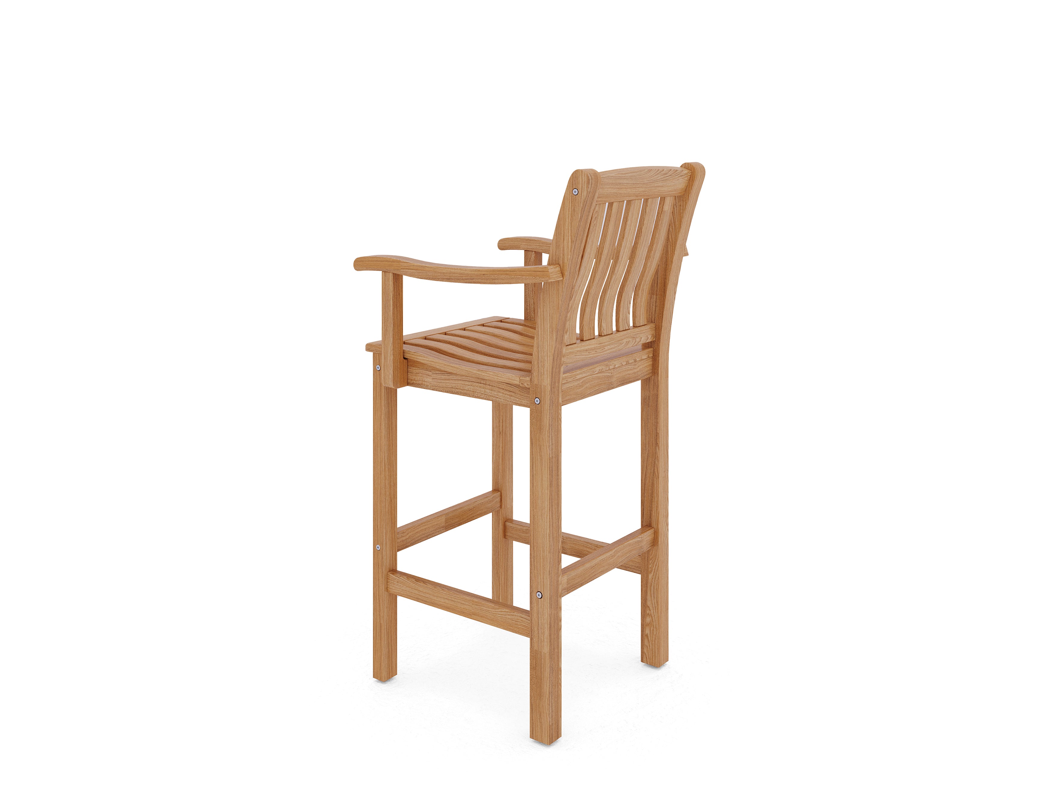 Michele 3-Piece Square Teak Outdoor Bar Height Dining Set with Armchairs - Patio, Deck, Garden, Poolside Furniture for Outdoor Entertaining