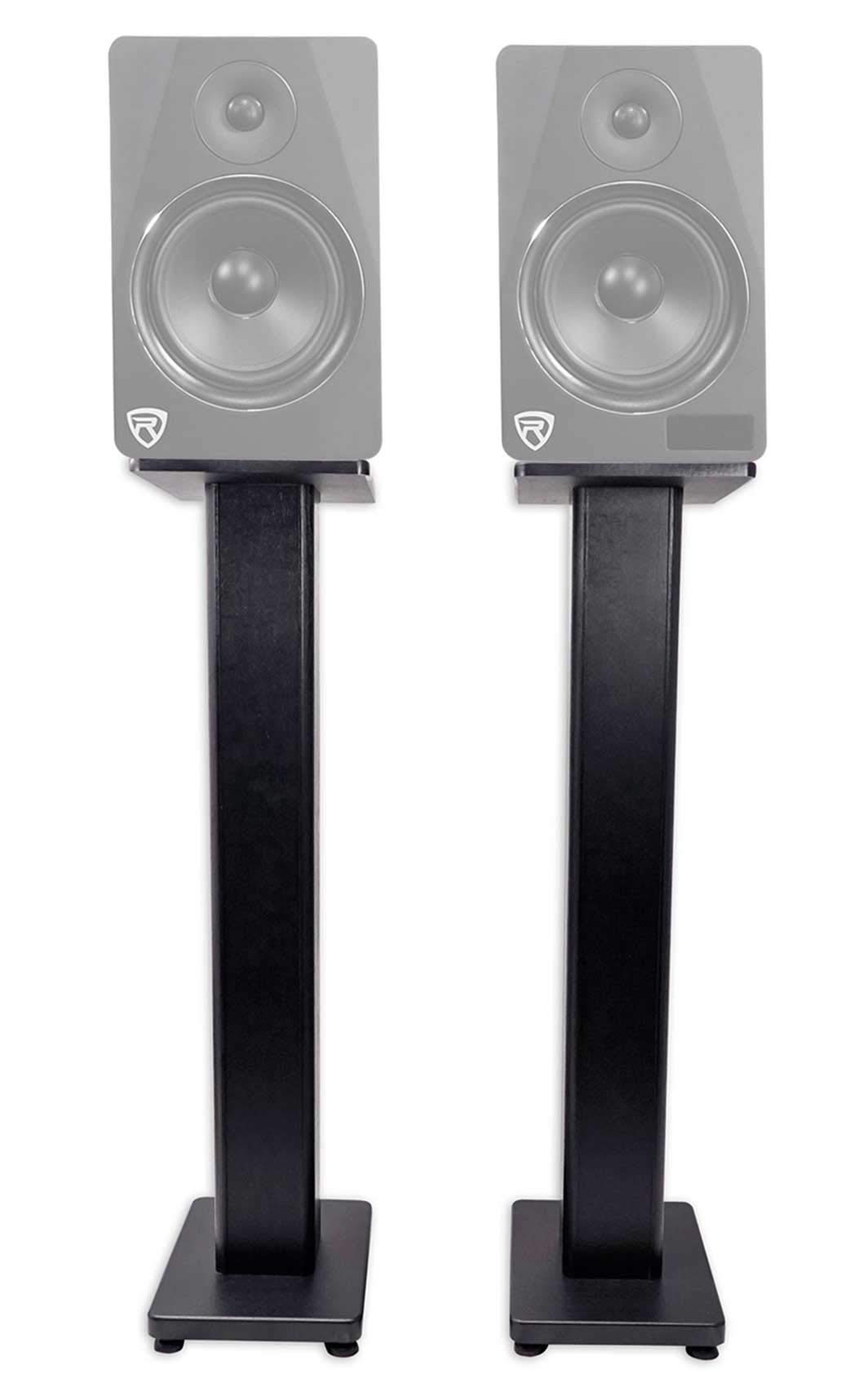 Rockville RHTSB 36-Inch Bookshelf Speaker Stands for Surround Sound & Home Theater - Heavy Duty Black Speaker Stands for Bookshelf Speakers - Perfect for Living Room, Home Theater & Music Studio Setup