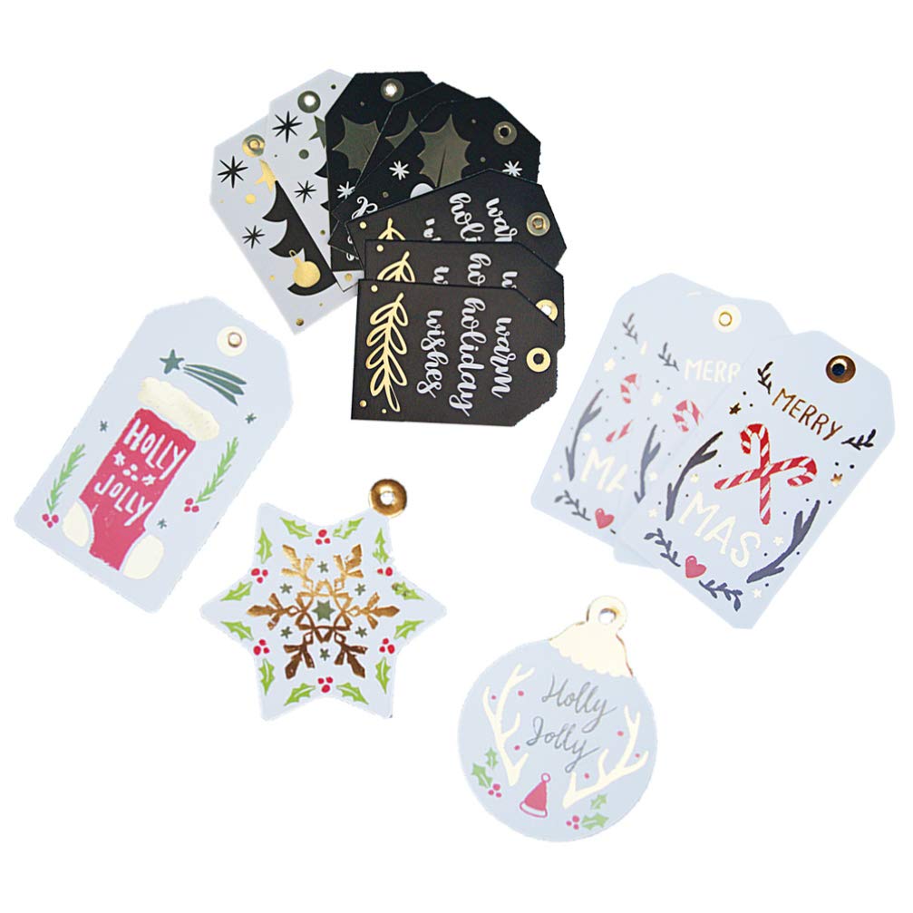 Christmas Gift Tags - 48 Pcs Kraft Paper Xmas Labels for Holiday Presents & Tree Decor