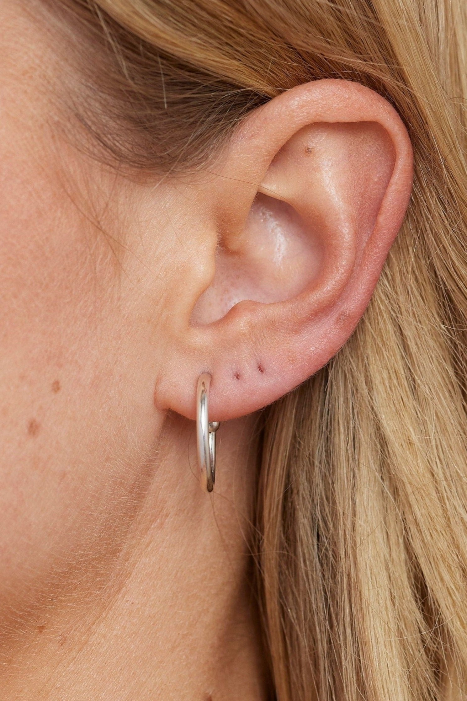 Polished Silver Hoop Earrings for Women - Large Size 14mm - Perfect for Parties, Weddings & Everyday Wear