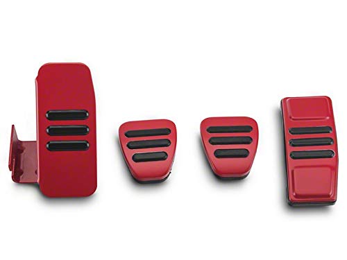 GT500 Style Red Pedal Covers for 05-14 Mustang Manual Transmission - Enhance Driving Experience on Track & Street