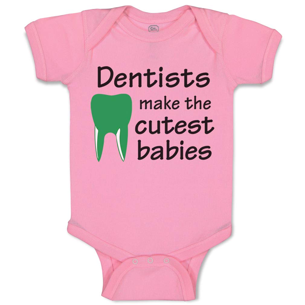 Funny Baby Bodysuit - Dentists Make The Cutest Babies Teeth Design | Soft Cotton Newborn Clothes for Boys & Girls | Perfect for First Dental Visit & Photo Shoots