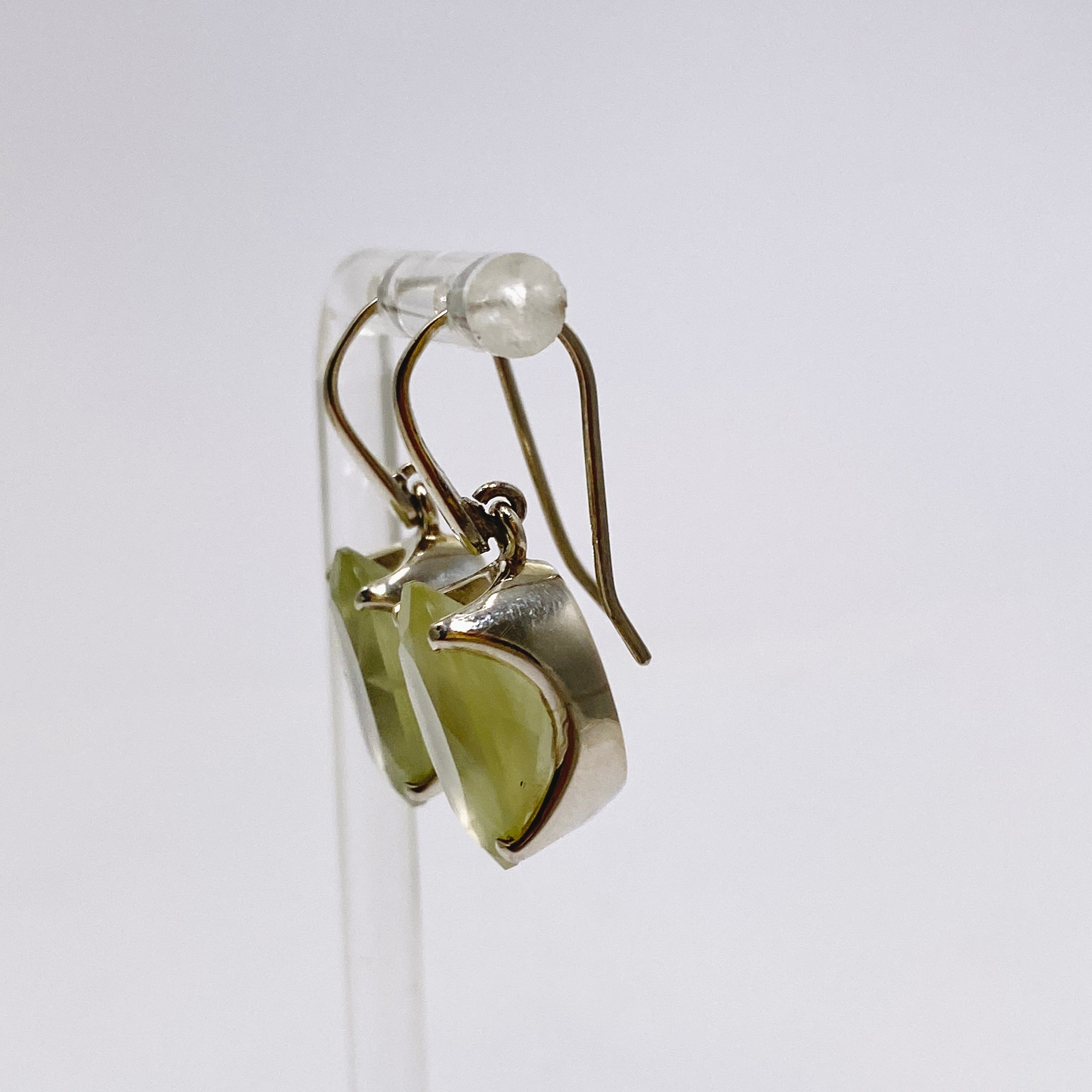 Natural Prehnite Gemstone Oval Faceted Dangle Earrings for Women - Elegant Jewelry Gift for Birthday, Anniversary & Special Occasions - Perfect for Parties, Weddings & Everyday Wear