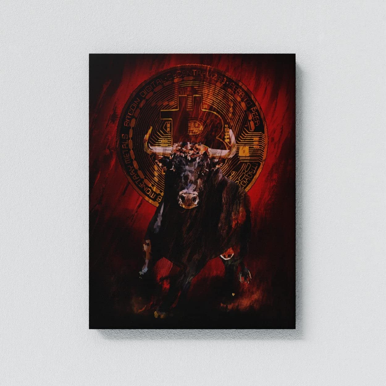 Crypto Canvas Wall Art - Bitcoin & Blockchain Inspired Home Decor for Modern Living Rooms & Offices | Unique Digital Currency Themed Artwork