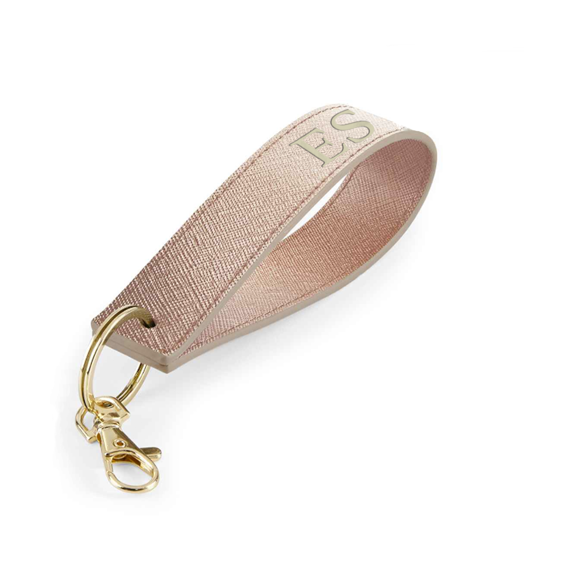 Personalized Carnaby Embossed Initial Wristlet Keychain - Stylish Monogram Key Holder for Women, Perfect for Gifts, Keys & Small Essentials Organization