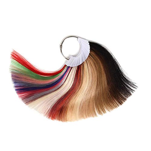 TOFAFA 100% Human Hair Color Rings - 34 Natural Shades, 8 Inch Hair Swatches for Professional Color Testing | Perfect for Salons, Stylists & DIY Hair Coloring at Home