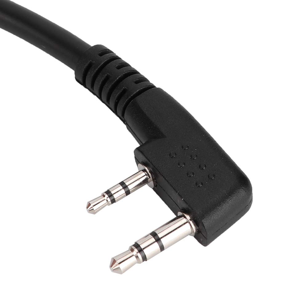 ASHATA 2-Pin to 5-Pin Coil Cord Cable for Kenwood HYT Baofeng Relm Two Way Radios - Durable Coiled Headset Mic Cable for Walkie Talkies - Perfect for Construction, Security, and Outdoor Adventures