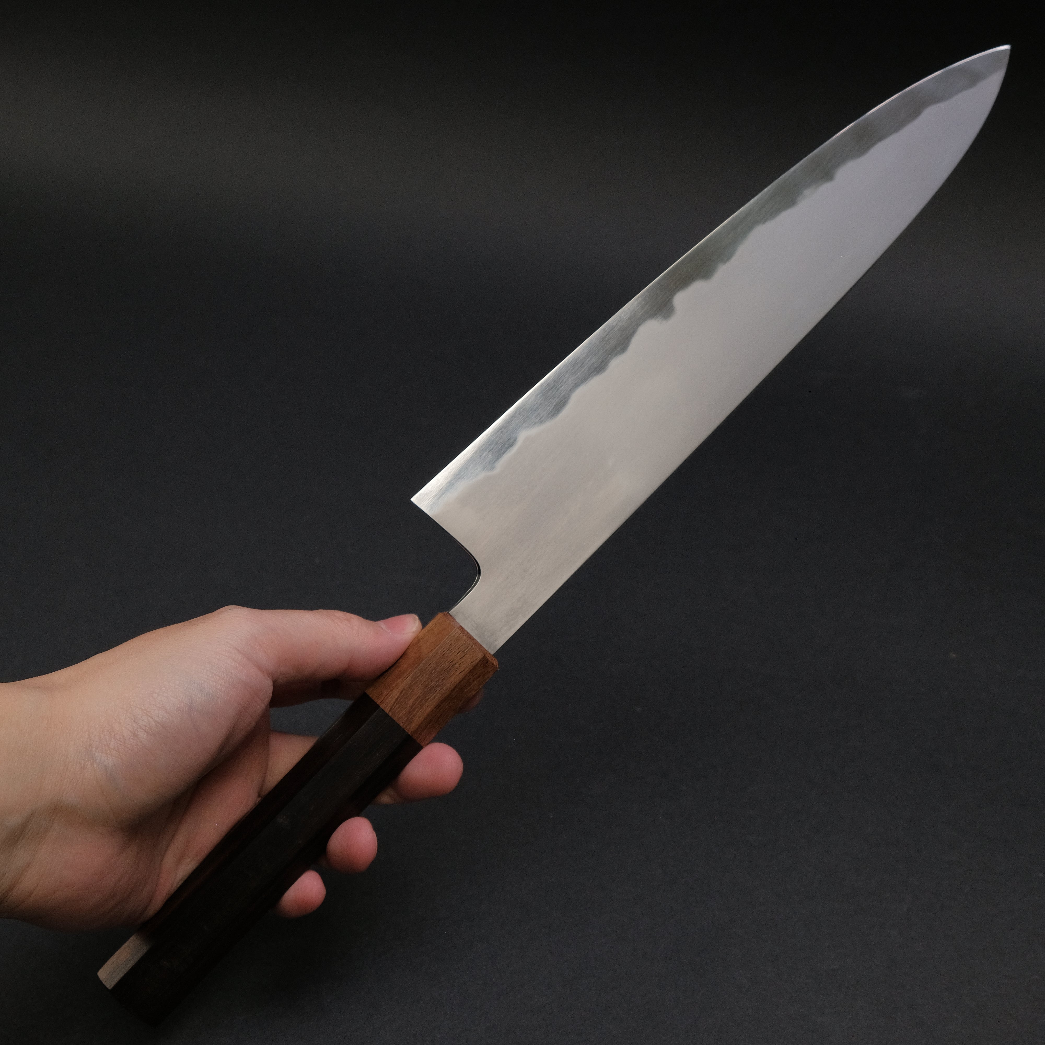 Premium Tetsujin Blue #2 Kasumi Gyuto 240mm Japanese Chef Knife with Khii Ebony Handle - Professional Kitchen Tool for Sushi, Meat Cutting & Precision Cooking