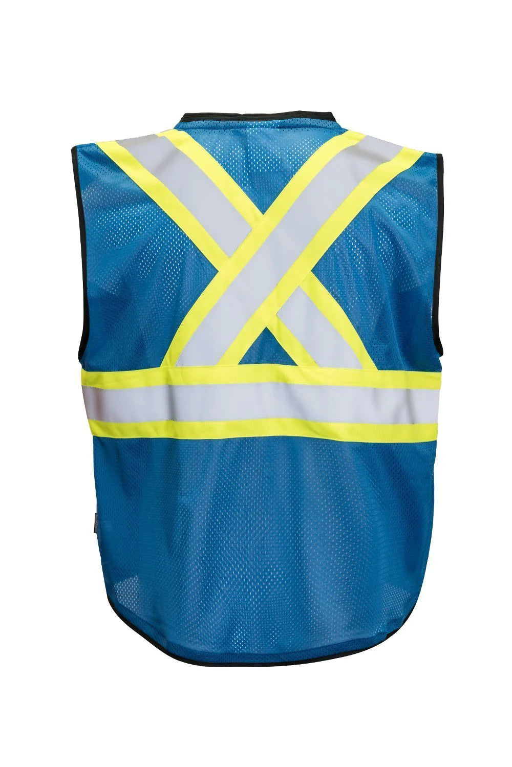 FORCEFIELD High Visibility Safety Vest with Front Zipper - Reflective Traffic Vest for Construction, Road Work & Emergency - ANSI Certified Tricot Polyester Vest (Model 022 TV18) - Ideal for Night Work, Cycling & Outdoor Safety