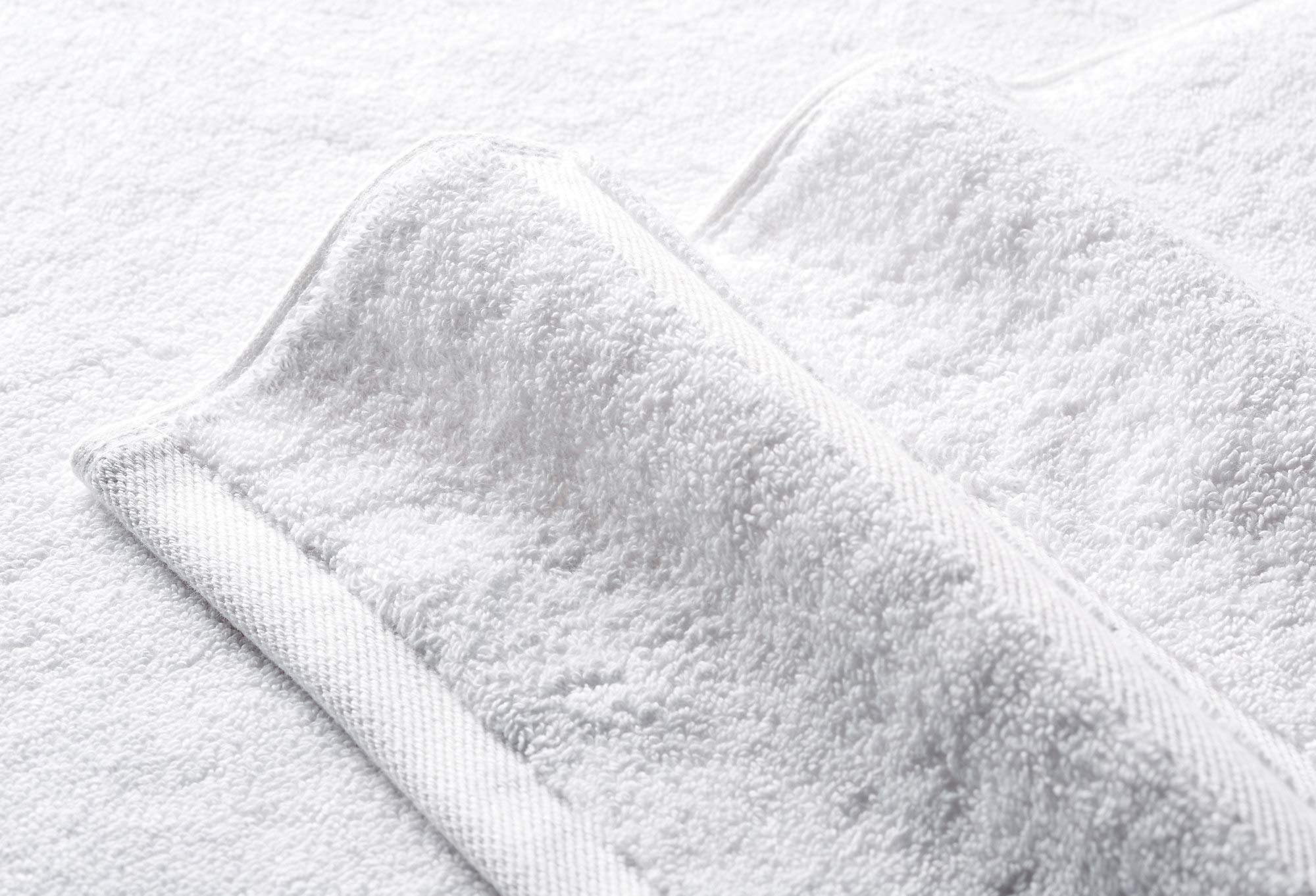 Premium 6-Piece Turkish Cotton Towel Set - 2 Bath Towels, 2 Hand Towels & 2 Washcloths - Ultra Soft & Absorbent Luxury Bath & Kitchen Towels (White) - Perfect for Spa, Hotel & Home Use
