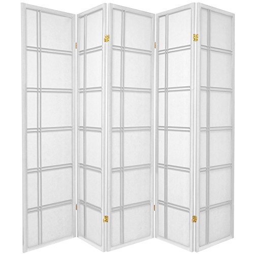 5 Panel Double Cross Room Divider Screen - White Privacy Partition for Home, Office & Studio - Perfect for Room Separation, Decoration & Space Organization
