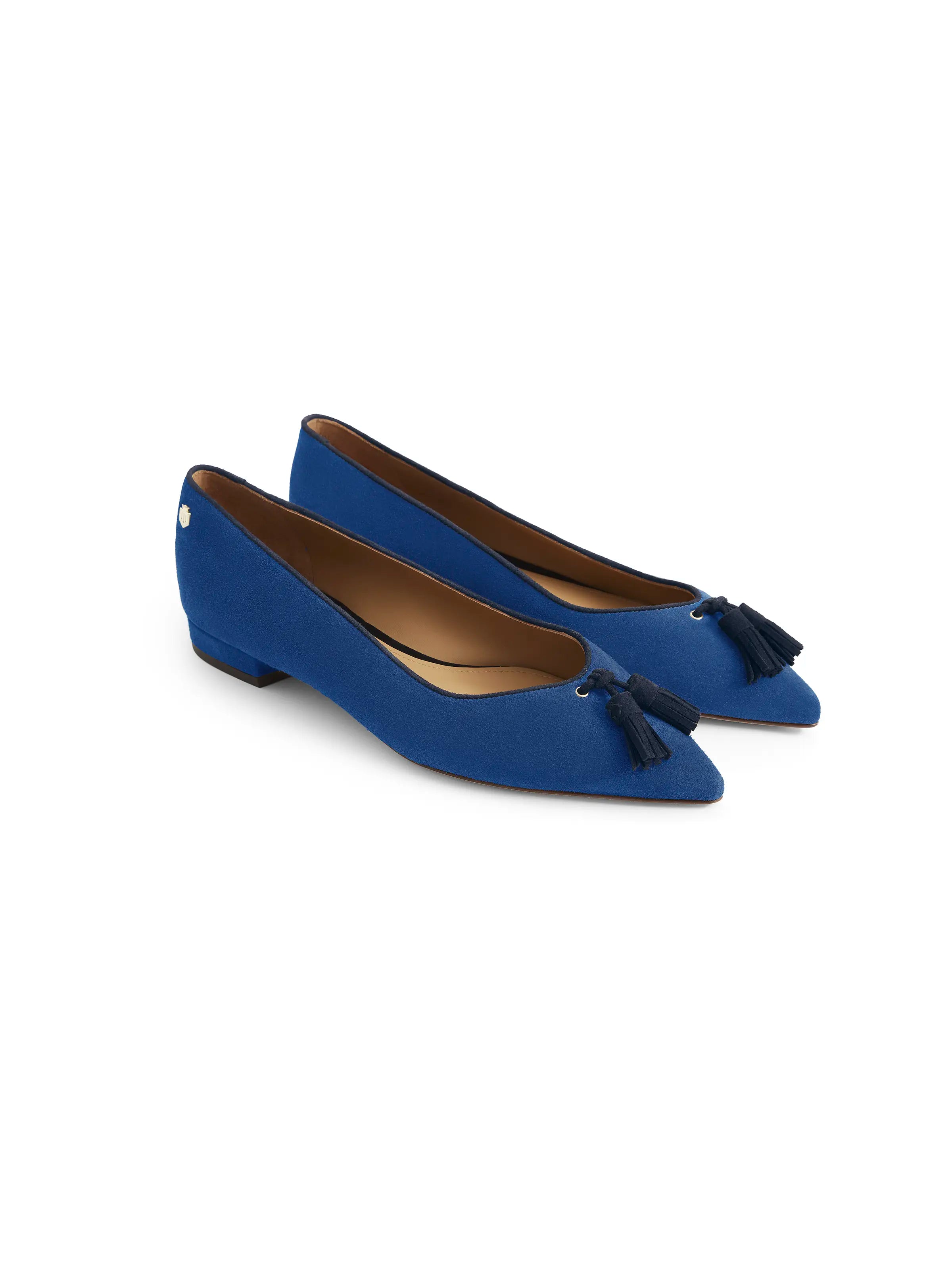 Newbury Pump Women's Shoes - Porto Blue & Navy Suede Loafers | Comfortable Slip-On Casual Flats for Work, Office & Everyday Wear
