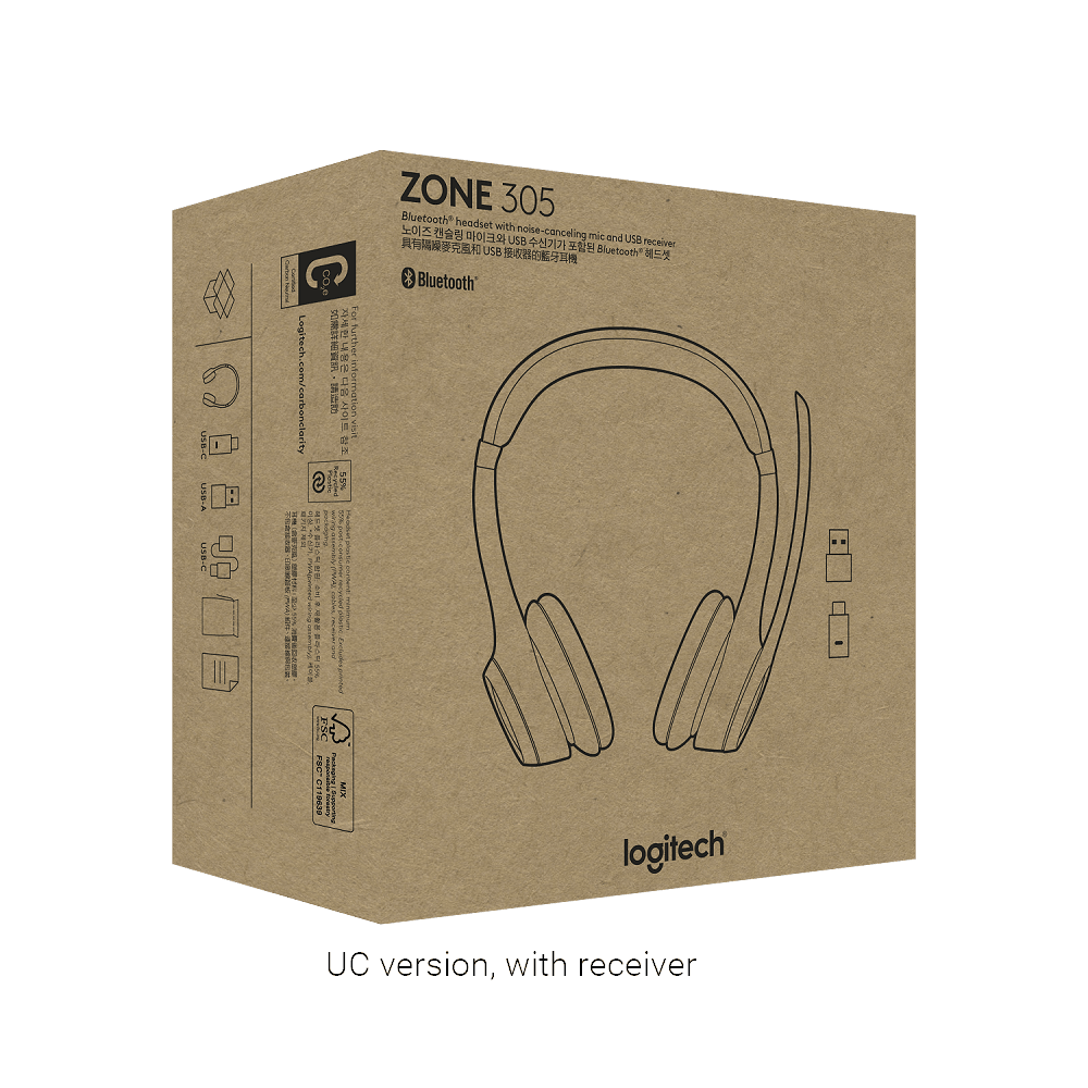 Zone 305 Wireless Bluetooth Earbuds with Noise Cancelling - Enterprise Edition for Business Professionals & Office Use