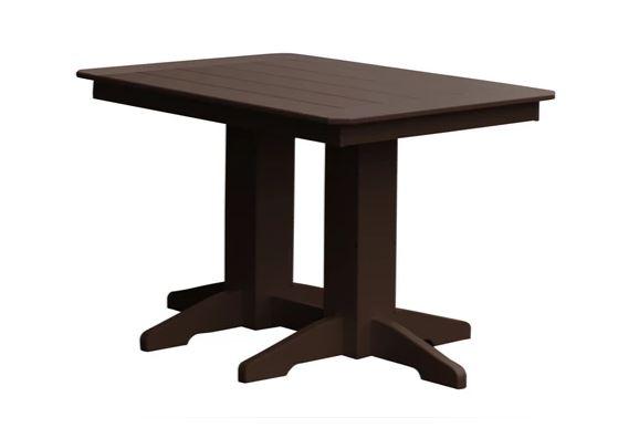 A & L Furniture Dining Table with Free 2 Umbrella Holes - Perfect for Outdoor Patio, Garden, and Backyard Dining
