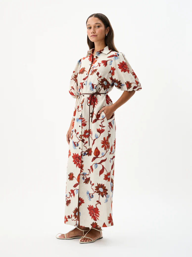 BERKLEY DRESS | Cactus Bloom Print Summer Dress for Women - Perfect for Beach Vacations, Garden Parties & Casual Outings