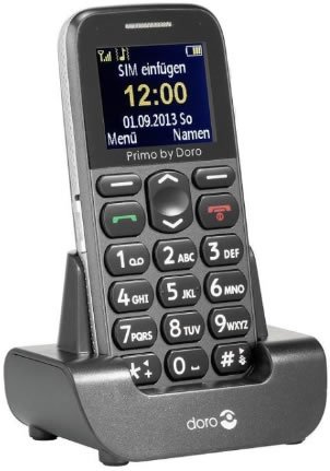 Doro Primo 215 Unlocked Cell Phone - Grey | Senior Friendly Mobile Phone with Large Buttons & Emergency Call Feature | Perfect for Elderly & Visually Impaired Users
