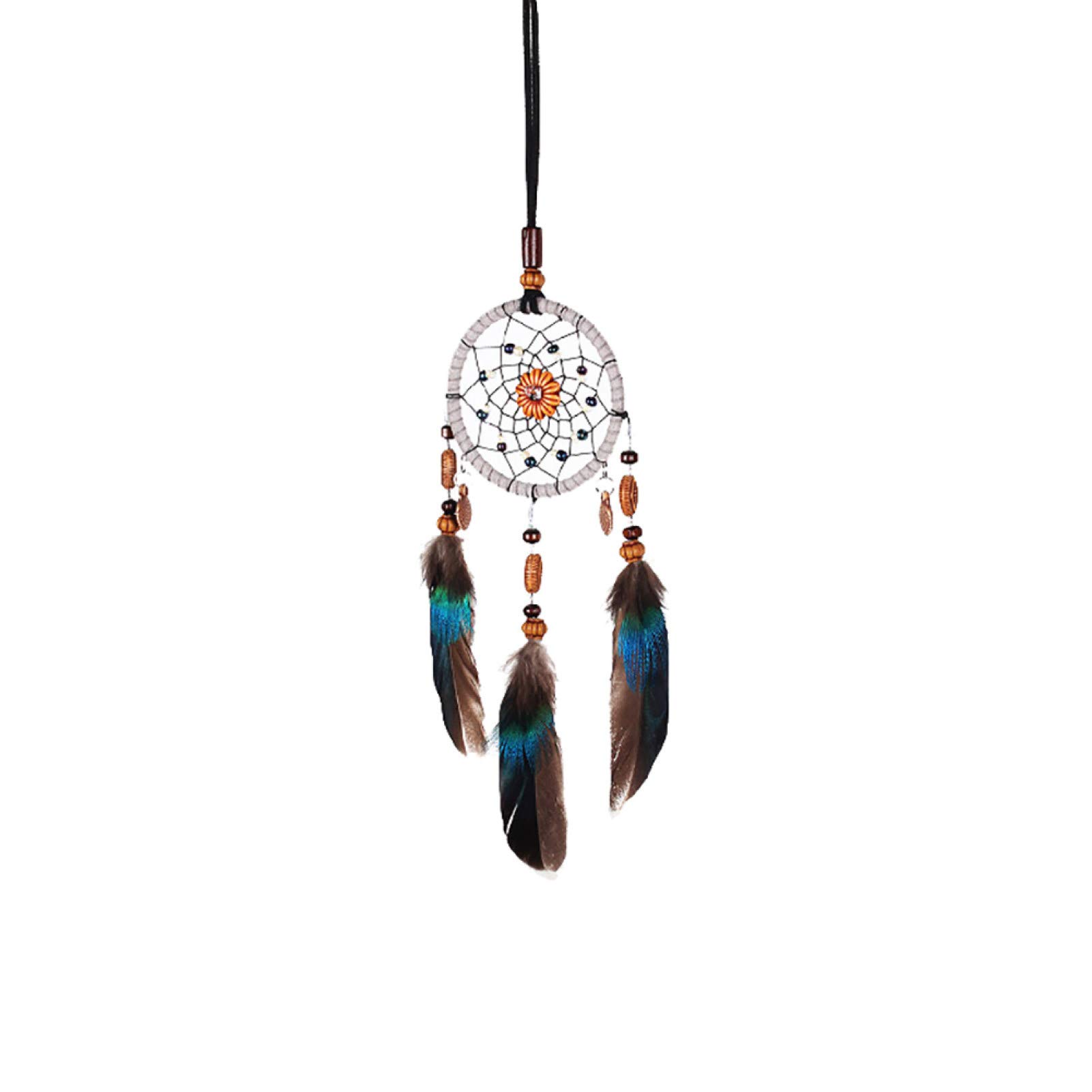 JIDOANCK Handmade Retro Pumpkin Feather Dream Catcher - Boho Wall Hanging Decor for Bedroom, Living Room, Nursery & Car - Perfect for Home Decor, Gifts and Spiritual Protection
