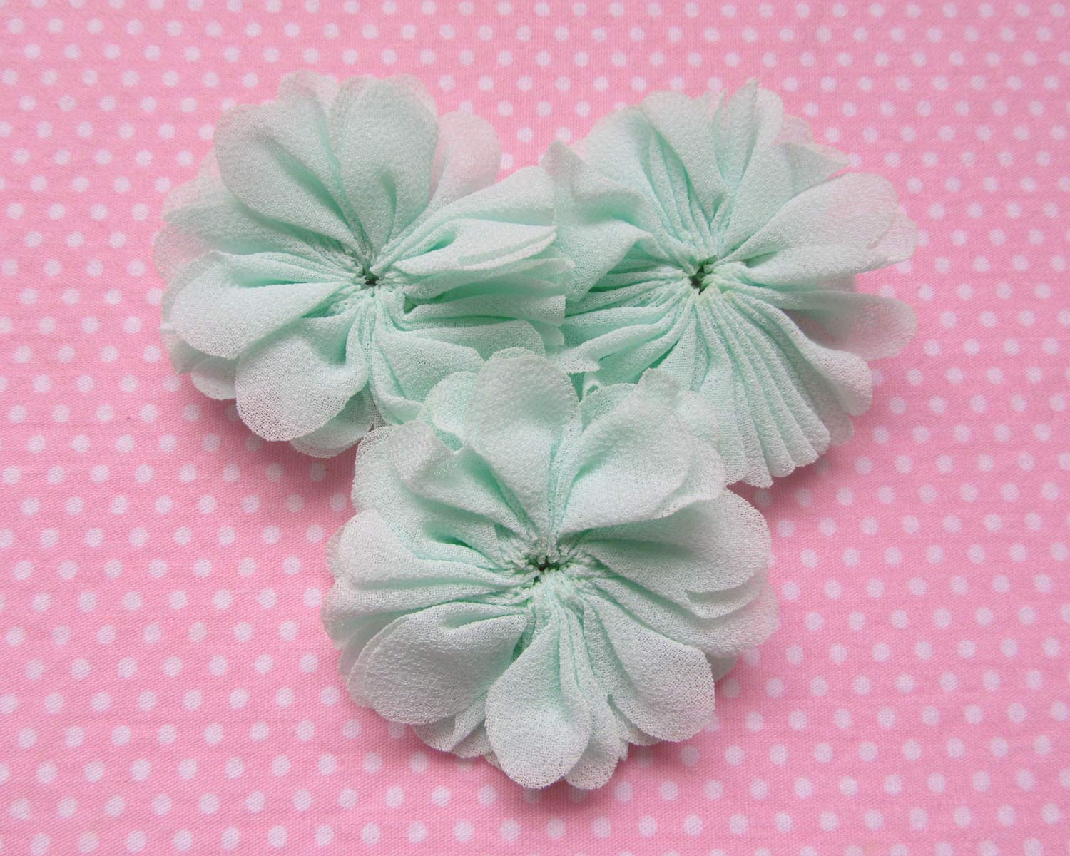 YYCRAFT 40 Pcs 2 Inch Chiffon Flowers - DIY Hair Accessories for Baby Girls, Headbands, Hair Clips, Shabby Chic Craft Supplies (Mint Green) - Perfect for Baby Showers, Birthday Parties & Handmade Gifts