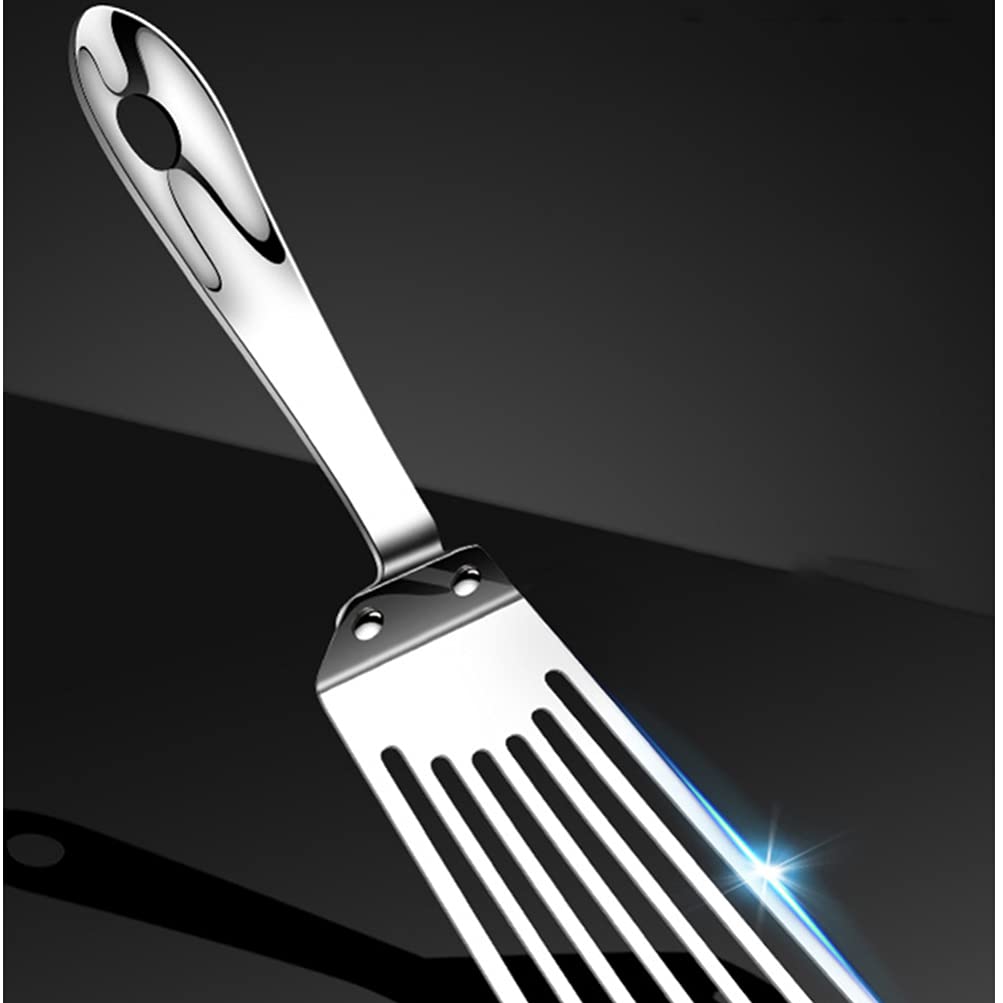 DOITOOL Stainless Steel Grill Spatula - Nonstick BBQ Turner, Silicone Fish Flipper & Cheese Scraper - Perfect for Outdoor Grilling, Kitchen Cooking & Camping Accessories